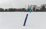 28 February 2018; A general view of a snow covered De La Salle Palmerston FC rugby grounds in Stepaside, Dublin. Photo by Piaras Ó Mídheach/Sportsfile