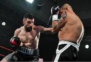 3 March 2018; Cillian Reardon, left, in action against Richard Hegyi during their middleweight bout at the National Stadium in Dublin. Photo by Ramsey Cardy/Sportsfile