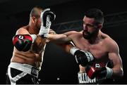 3 March 2018; Cillian Reardon, right, in action against Richard Hegyi during their middleweight bout at the National Stadium in Dublin. Photo by Ramsey Cardy/Sportsfile