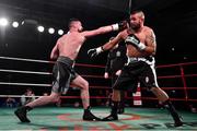 3 March 2018; Cillian Reardon, left, in action against Richard Hegyi during their middleweight bout at the National Stadium in Dublin. Photo by Ramsey Cardy/Sportsfile