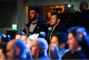 3 March 2018; Leinster players Mick Kearney, left, and Cian Healy watch on as Leinster athletic performance manager Cillian Reardon makes his professional boxing debut at the National Stadium in Dublin. Photo by Ramsey Cardy/Sportsfile