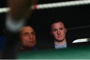 3 March 2018; Boxer Michael O'Reilly watches on during the Last Man Standing Boxing Tournament at the National Stadium in Dublin. Photo by Ramsey Cardy/Sportsfile