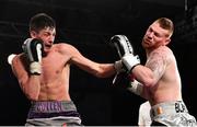 3 March 2018; Chris Blaney, right, in action against Jack Cullen during their semi-final bout in the Last Man Standing Boxing Tournament at the National Stadium in Dublin. Photo by Ramsey Cardy/Sportsfile