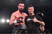 3 March 2018; Cillian Reardon after defeating Richard Hegyi in their middleweight bout at the National Stadium in Dublin. Photo by Ramsey Cardy/Sportsfile