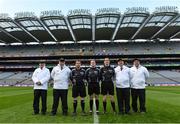 4 February 2018; Referee Shane Hynes and his officials before the AIB GAA Hurling All-Ireland Junior Club Championship Final match between Ardmore and Fethard St Mogues at Croke Park in Dublin. Photo by Piaras Ó Mídheach/Sportsfile