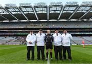 4 February 2018; Referee Shane Hynes and his officials before the AIB GAA Hurling All-Ireland Junior Club Championship Final match between Ardmore and Fethard St Mogues at Croke Park in Dublin. Photo by Piaras Ó Mídheach/Sportsfile
