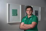 5 March 2018; James French poses for a portrait after an Ireland Under 20 Rugby press conference at the Sandymount Hotel in Dublin. Photo by Piaras Ó Mídheach/Sportsfile