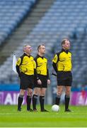 3 February 2018; Referee Brendan Cawley and his officials before the AIB GAA Football All-Ireland Intermediate Club Championship Final match between Michael Glaveys and Moy Tír na nÓg at Croke Park in Dublin. Photo by Piaras Ó Mídheach/Sportsfile
