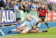6 March 2018; Liam McMahon of Blackrock College is tackled by Harry McSweeney of St Mary's College during the Bank of Ireland Leinster Schools Senior Cup Semi-Final match between St Mary's College and Blackrock College at Donnybrook Stadium in Dublin. Photo by Harry Murphy/Sportsfile