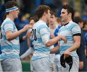 6 March 2018; Jack Loscher, left, and Josh Dixon of Blackrock College celebrate after the Bank of Ireland Leinster Schools Senior Cup Semi-Final match between St Mary's College and Blackrock College at Donnybrook Stadium in Dublin. Photo by Daire Brennan/Sportsfile