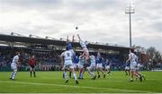 6 March 2018; Oscar Byrne of St Mary's College contests a lineout against Seán O'Brien of Blackrock College during the Bank of Ireland Leinster Schools Senior Cup Semi-Final match between St Mary's College and Blackrock College at Donnybrook Stadium in Dublin. Photo by Daire Brennan/Sportsfile