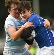6 March 2018; Peter Masterson of St Mary's College is tackled by Hugo O'Malley of Blackrock College during the Bank of Ireland Leinster Schools Senior Cup Semi-Final match between St Mary's College and Blackrock College at Donnybrook Stadium in Dublin. Photo by Daire Brennan/Sportsfile