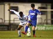6 March 2018: Reginald Soky John of Athlone IT in action against Jake O’Connor of Dublin IT during the RUSTLERS CFAI Perpetual Cup Final match between Athlone IT and Dublin IT, at Eamon Deacy Park in Galway. Photo by Seb Daly/Sportsfile
