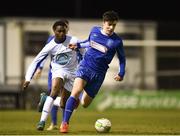 6 March 2018: Jake O’Connor of Dublin IT in action against Reginald Soky John of Athlone IT during the RUSTLERS CFAI Perpetual Cup Final match between Athlone IT and Dublin IT, at Eamon Deacy Park in Galway. Photo by Seb Daly/Sportsfile