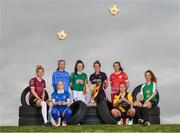 7 March 2018: Players, from left, Shauna Fox Galway WFC, Aisling Dunbar UCD Waves FC, Therese Hartley Limerick FC, front left, Ciara McNamara Cork City FC, Kylie Murphy Wexford Youths WFC, Bronagh Kane Kilkenny United WFC, front right, Noelle Murray Shelbourne Ladies FC and Louise Corrigan Peamount United FC in attendance at the launch of the 2018 Continental Tyres Women’s National League Season at FAI HQ in Abbottstown, Dublin. The 2018 season kicks off this weekend and will run until the Continental Tyres FAI Senior Women’s Cup final on November 4th at the Aviva Stadium. Photo by Stephen McCarthy/Sportsfile
