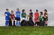 7 March 2018: Players, from left, Therese Hartley Limerick FC, Shauna Fox Galway WFC, Aisling Dunbar UCD Waves FC, Ciara McNamara Cork City FC, Kylie Murphy Wexford Youths WFC, Noelle Murray Shelbourne Ladies FC, Louise Corrigan Peamount United FC, and Bronagh Kane Kilkenny United WFC in attendance at the launch of the 2018 Continental Tyres Women’s National League Season at FAI HQ in Abbottstown, Dublin. The 2018 season kicks off this weekend and will run until the Continental Tyres FAI Senior Women’s Cup final on November 4th at the Aviva Stadium. Photo by Stephen McCarthy/Sportsfile