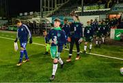 6 March 2018: The Republic of Ireland and Cyprus teams enter the field before the Under 15 International Friendly match between Republic of Ireland and Cyprus at Oriel Park in Dundalk, Co Louth. Photo by Oliver McVeigh/Sportsfile