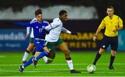 6 March 2018: Bosun Lawal of Republic of Ireland in action against Faidon Oikonomidi of Cyprus during the Under 15 International Friendly match between Republic of Ireland and Cyprus at Oriel Park in Dundalk, Co Louth. Photo by Oliver McVeigh/Sportsfile
