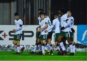 6 March 2018: The Republic of Ireland players celebrate the second goal during the Under 15 International Friendly match between Republic of Ireland and Cyprus at Oriel Park in Dundalk, Co Louth. Photo by Oliver McVeigh/Sportsfile