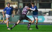 7 March 2018; Seanan Devereux of St Mary's College is tackled by Luka Breslin of Terenure College during the Bank of Ireland Leinster Schools Junior Cup Round 2 match between St. Mary's College and Terenure College at Donnybrook Stadium in Dublin. Photo by Daire Brennan/Sportsfile
