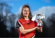 7 March 2018; In attendance at the Gourmet Food Parlour HEC O’Connor Cup Colleges Finals Captains Day is Eva Gilmore of RCSI with the Donaghy Cup at the Gourmet Food Parlour in Northwood, Santry, Dublin. Photo by David Fitzgerald/Sportsfile