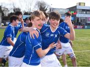 7 March 2018; Ross Moore, left, and Daragh Gilbourne of St Mary's College celebrate after the Bank of Ireland Leinster Schools Junior Cup Round 2 match between St. Mary's College and Terenure College at Donnybrook Stadium in Dublin. Photo by Daire Brennan/Sportsfile
