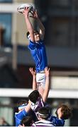 7 March 2018; Hugo Massey of St Mary's College wins possession in a lineout during the Bank of Ireland Leinster Schools Junior Cup Round 2 match between St. Mary's College and Terenure College at Donnybrook Stadium in Dublin. Photo by Daire Brennan/Sportsfile