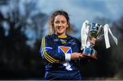 7 March 2018; In attendance at the Gourmet Food Parlour HEC O’Connor Cup Colleges Finals Captains Day is Lauren McCaul of DKIT with the Moynihan Cup at the Gourmet Food Parlour in Northwood, Santry, Dublin. Photo by David Fitzgerald/Sportsfile