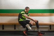 7 March 2018; Alan Wall of the Shamrock Rovers Amputee team, who will compete in the Irish Amputee Football Association National League, poses for a portrait during a media conference at Tallaght Stadium in Dublin.  Photo by Stephen McCarthy/Sportsfile