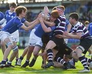 7 March 2018; Matthew Black of St Mary's College is tackled by Hugo Heneghan of Terenure College during the Bank of Ireland Leinster Schools Junior Cup Round 2 match between St. Mary's College and Terenure College at Donnybrook Stadium in Dublin. Photo by Daire Brennan/Sportsfile