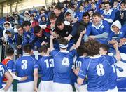 7 March 2018; St Mary's College players and supporters celebrate after the Bank of Ireland Leinster Schools Junior Cup Round 2 match between St. Mary's College and Terenure College at Donnybrook Stadium in Dublin. Photo by Daire Brennan/Sportsfile