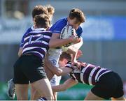 7 March 2018; Max Svejdar of St Mary's College is tackled by Simon Hughes, left, and Liam Nolan of Terenure College during the Bank of Ireland Leinster Schools Junior Cup Round 2 match between St. Mary's College and Terenure College at Donnybrook Stadium in Dublin. Photo by Daire Brennan/Sportsfile