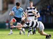 7 March 2018; Chris Cosgrave of St Michael's College is tackled by David Lacey of Belvedere College during the Bank of Ireland Leinster Schools Senior Cup semi-final match between St. Michael's College and Belvedere College at Donnybrook Stadium in Dublin. Photo by Harry Murphy/Sportsfile