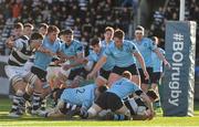 7 March 2018; Mateusz Galinski of Belvedere College scores his side's second try during the Bank of Ireland Leinster Schools Senior Cup semi-final match between St. Michael's College and Belvedere College at Donnybrook Stadium in Dublin. Photo by Harry Murphy/Sportsfile