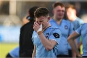 7 March 2018; A dejected Mark O'Brien of St Michael's College after the Bank of Ireland Leinster Schools Senior Cup semi-final match between St. Michael's College and Belvedere College at Donnybrook Stadium in Dublin. Photo by Daire Brennan/Sportsfile
