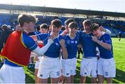 7 March 2018; St Mary's College players, left to right, Alex Boland, Max Svejdar, Darragh Gilbourne, Seanan Devereux, and Robert Nolan, celebrate after the Bank of Ireland Leinster Schools Junior Cup Round 2 match between St. Mary's College and Terenure College at Donnybrook Stadium in Dublin. Photo by Daire Brennan/Sportsfile