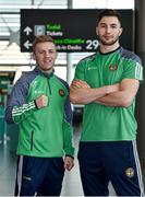 8 March 2018; Team Ireland Boxing's Wayne Kelly, left, of Portlaoise Boxing Club, Co. Laois, and Kirill Afanasev, of Smithfield Boxing Club, Dublin, prior to their departure to the USA, ahead of a three fight tour of New England, at Dublin Airport in Dublin. Photo by Seb Daly/Sportsfile