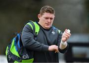 8 March 2018; Tadhg Furlong arrives for Ireland Rugby Squad Training at Carton House in Maynooth, Co Kildare. Photo by Sam Barnes/Sportsfile