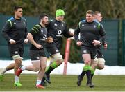 8 March 2018; Tadhg Furlong, right, with team-mates during Ireland Rugby Squad Training at Carton House in Maynooth, Co Kildare. Photo by Sam Barnes/Sportsfile