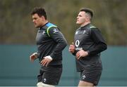 8 March 2018; Jacob Stockdale, right, and Quinn Roux during Ireland Rugby Squad Training at Carton House in Maynooth, Co Kildare. Photo by Sam Barnes/Sportsfile