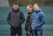 8 March 2018; Team physio Keith Fox, with Jared Payne, left, and Ulster assistant coach Dwayne Peel, right, during Ireland rugby squad training at Carton House in Maynooth, Co Kildare. Photo by Sam Barnes/Sportsfile