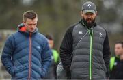 8 March 2018; Defence coach Andy Farrell, right, arrives with Ulster assistant coach Dwayne Peel Ireland rugby squad training at Carton House in Maynooth, Co Kildare. Photo by Sam Barnes/Sportsfile
