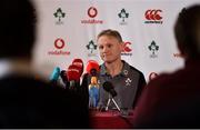 8 March 2018; Head coach Joe Schmidt during an Ireland Rugby Press Conference at Carton House in Maynooth, Co Kildare. Photo by Sam Barnes/Sportsfile
