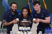 9 March 2018; Leinster players, from left, Isa Nacewa, Eimear Corri and Tom Daly at the launch in Leinster Rugby HQ, UCD, Belfield, Dublin. Celebrating 21 Years of Excellence at the Bank of Ireland School of Excellence Launch for 2018, for further details check out: leinsterrugby.ie/soe. Photo by David Fitzgerald/Sportsfile