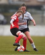 9 March 2018; Katie McCarthy of UCC in action against Chloe Moloney of IT Carlow during the RUSTLERS WSCAI Kelly Cup Final match between UCC and IT Carlow at Jackman Park in Limerick.  Photo by Diarmuid Greene/Sportsfile