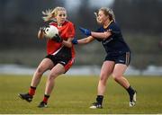 9 March 2018; Emma Keyes of RCSI in action against Tess Murtagh of DCU the Gourmet Food Parlour HEC Donaghy Cup Final match between RCSI and DCU at IT Blanchardstown in Blanchardstown, Dublin. Photo by Piaras Ó Mídheach/Sportsfile