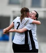 9 March 2018; Chloe Moloney of IT Carlow, left, celebrates with team-mate Roma McLaughlin after scoring the match-winning goal in the last minute of extra time in the RUSTLERS WSCAI Kelly Cup Final match between UCC and IT Carlow at Jackman Park in Limerick.  Photo by Diarmuid Greene/Sportsfile