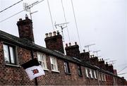 9 March 2018; A Dundalk flag hangs from a terrace house close to Oriel Park prior to the SSE Airtricity League Premier Division match between Dundalk and Cork City at Oriel Park in Dundalk, Louth. Photo by Stephen McCarthy/Sportsfile