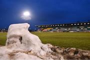 9 March 2018; A general view of snow pitchside prior to the SSE Airtricity League Premier Division match between Shamrock Rovers and Derry City at Tallaght Stadium in Tallaght, Dublin. Photo by Seb Daly/Sportsfile