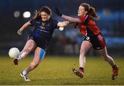 9 March 2018; Amie Cawley Fox of DCU in action against Rachel Buckley of RCSI during the Gourmet Food Parlour HEC Donaghy Cup Final match between RCSI and DCU at IT Blanchardstown in Blanchardstown, Dublin. Photo by Piaras Ó Mídheach/Sportsfile